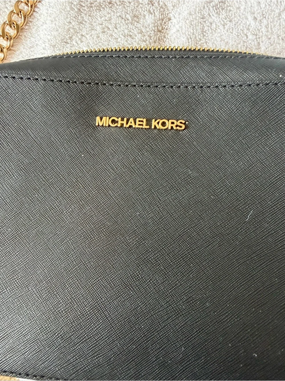 Michael Kors Black Crossbody with Gold Hardware